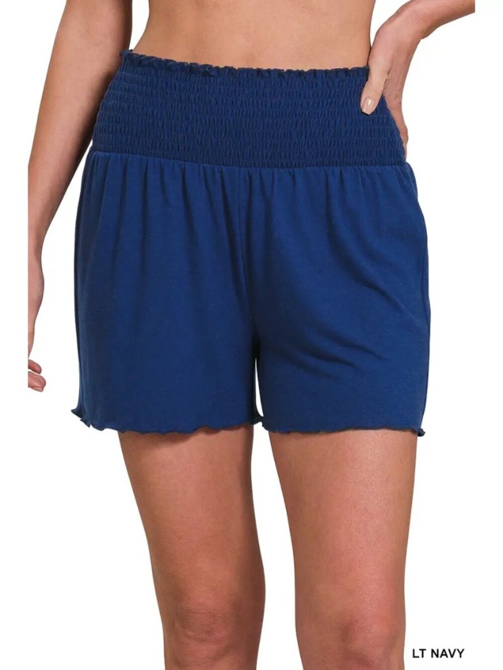 Womens Zenana Size XL Smocked Waist Shorts Available in 5 Colors